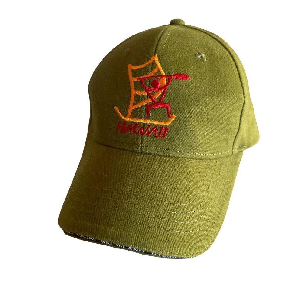 Green Hawaii Big Island Paddle Board Graphic Hat Cap Adjustable